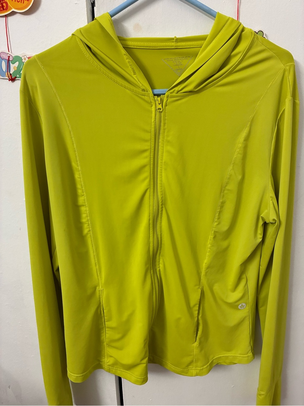 Lightweight Hooded Zip-Front Jacket in Lime Green